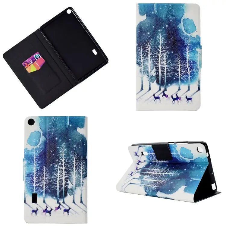 Electric Pressed Left Right Flat Feather Case with Sleep Function Pen Cover & Card Slot & Holder For Huawei T5-10.0