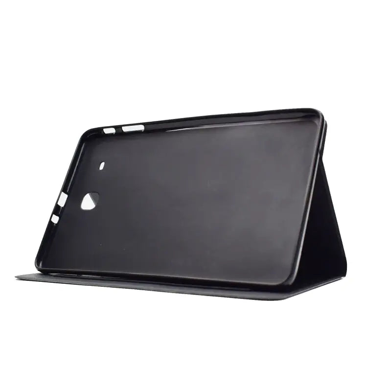 Electric Pressed Left Right Flat Feather Case with Sleep Function Pen Cover & Card Slot & Holder For Galaxy Tab E T560