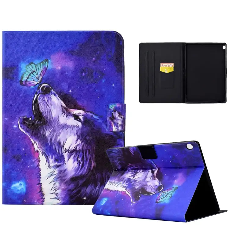 Electric Pressed TPU Smart Leather Tablet Case For Lenovo Tab M10 FHD REL - For Lenovo Tab M10 FHD REL / Butterfly Wolf