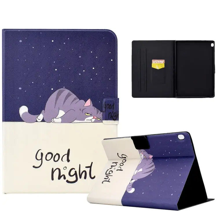 Electric Pressed TPU Smart Leather Tablet Case For Lenovo Tab M10 FHD REL - For Lenovo Tab M10 FHD REL / Lazy Cat