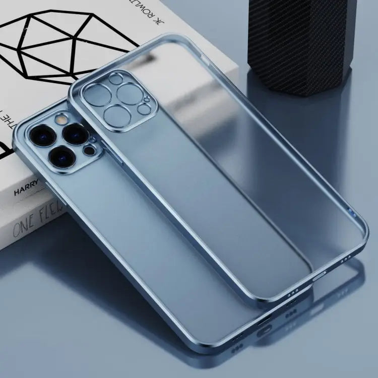 Electroplated Frosted Phone Case For iPhone 13 Pro For iPhone 13 Pro Max - For iPhone 13 Pro Max / Sierra Blue - Apple