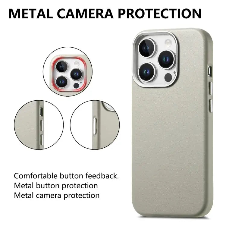 Electroplated Metal Button MagSafe Phone Case