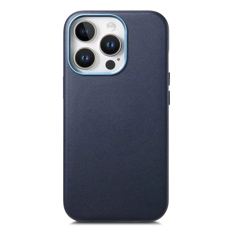 Electroplated Metal Button MagSafe Phone Case - For iPhone 13 Pro / Dark Blue