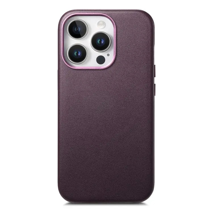 Electroplated Metal Button MagSafe Phone Case - For iPhone 13 Pro Max / Purple