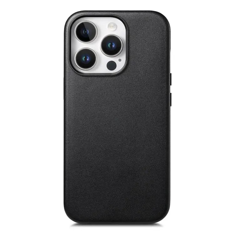 Electroplated Metal Button MagSafe Phone Case - For iPhone 14 Pro Max / Black