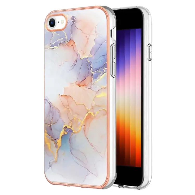 Electroplating IMD TPU Phone Case For iPhone SE 2022 / SE 2020 / 8 / 7 - For iPhone SE 2022 / SE 2020 / 8 / 7 / White