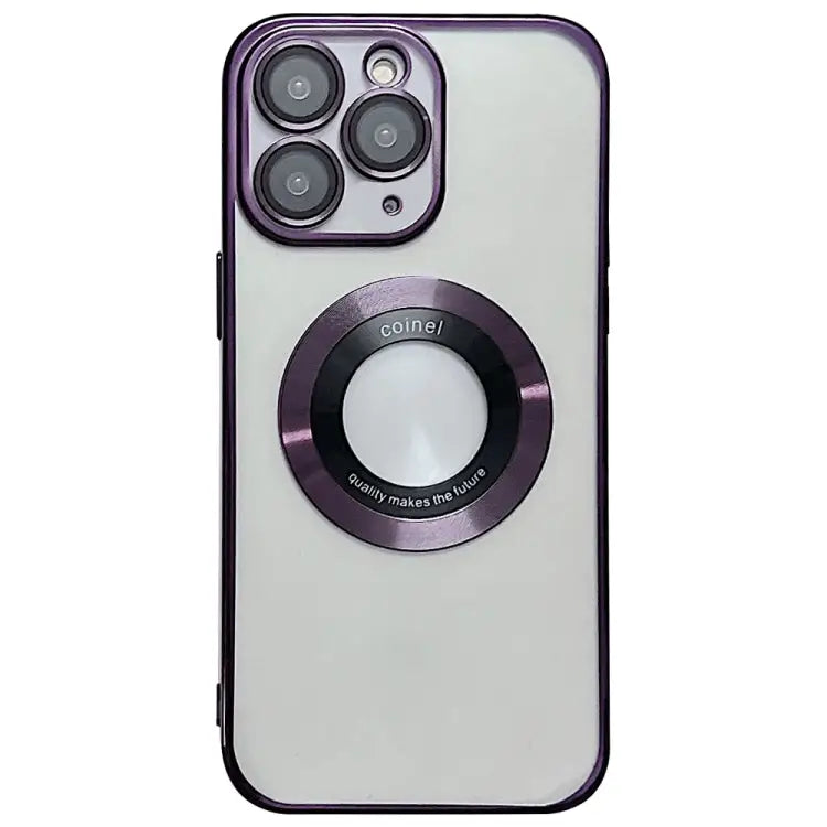 Electroplating Magsafe TPU Phone Case - For iPhone 11 Pro Max / Purple