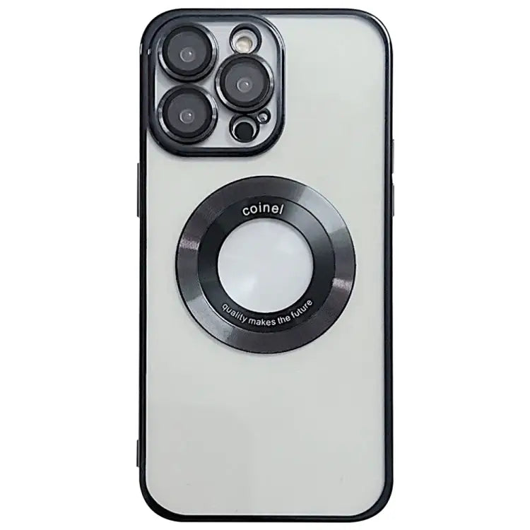 Electroplating Magsafe TPU Phone Case - For iPhone 12 Pro Max / Black