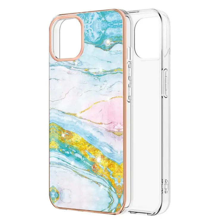 Electroplating Marble Pattern Dual-side IMD TPU Shockproof Case For iPhone 13 mini For iPhone 13 For iPhone 13 Pro