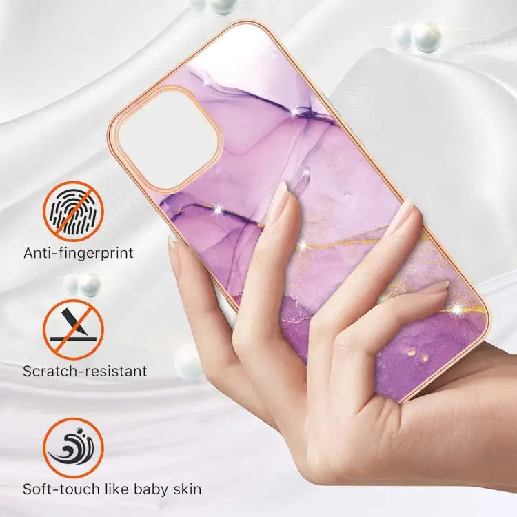 Electroplating Marble Pattern Dual-side IMD TPU Shockproof Case For iPhone 13 mini For iPhone 13 For iPhone 13 Pro