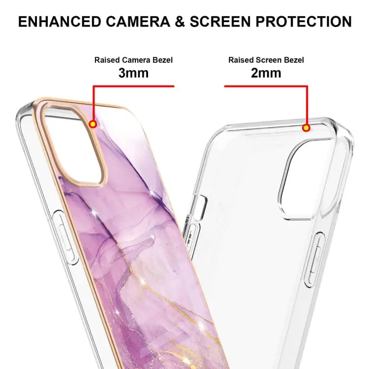 Electroplating Marble Pattern Dual-side IMD TPU Shockproof Case For iPhone 13 mini For iPhone 13 For iPhone 13 Pro