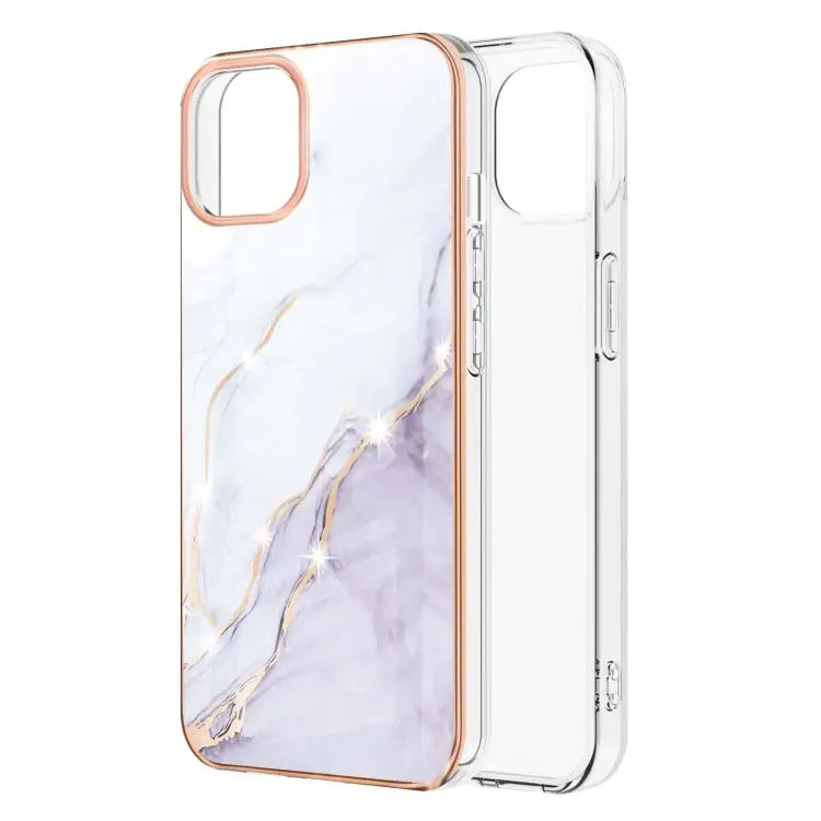 Electroplating Marble Pattern Dual-side IMD TPU Shockproof Case For iPhone 13 mini For iPhone 13 For iPhone 13 Pro