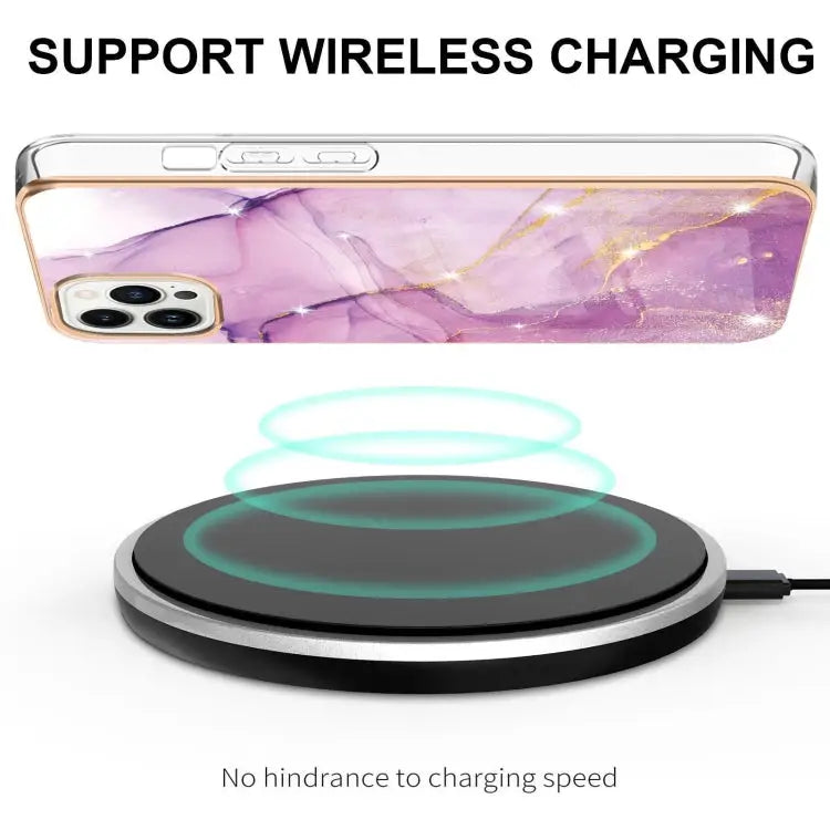 Electroplating Marble Pattern Dual-side IMD TPU Shockproof Phone Case For iPhone 16 Pro Max For iPhone 16 Pro