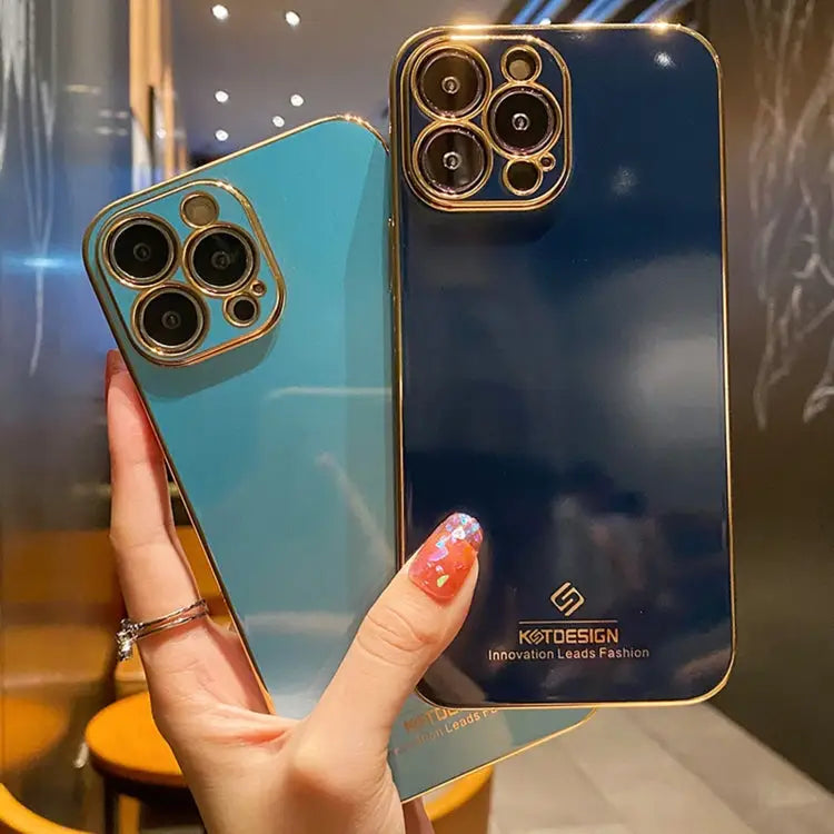 Electroplating Metal Frame Precise Hole TPU Protective Case For iPhone 13 mini For iPhone 13 For iPhone 13 Pro