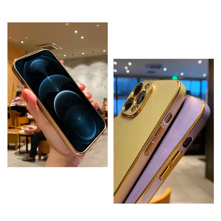 Electroplating Metal Frame Precise Hole TPU Protective Case For iPhone 13 mini For iPhone 13 For iPhone 13 Pro