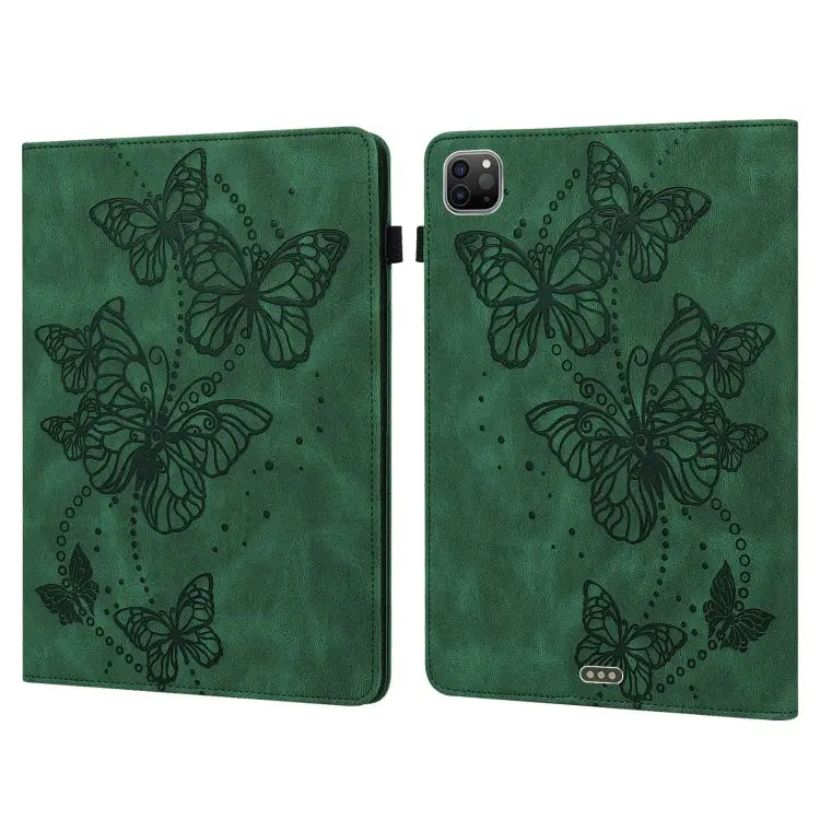 Embossed Butterfly Pattern Horizontal Flip Leather Tablet Case For iPad mini 2024 / mini 6 For iPad Pro 11 2022 / 2021