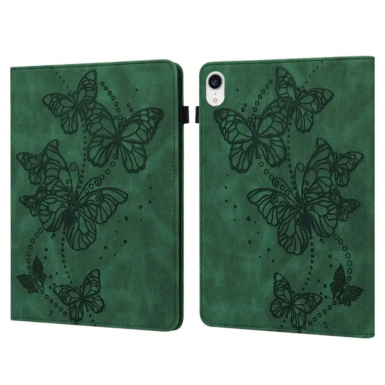 Embossed Butterfly Pattern Horizontal Flip Leather Tablet Case For iPad mini 2024 / mini 6 For iPad Pro 11 2022 / 2021