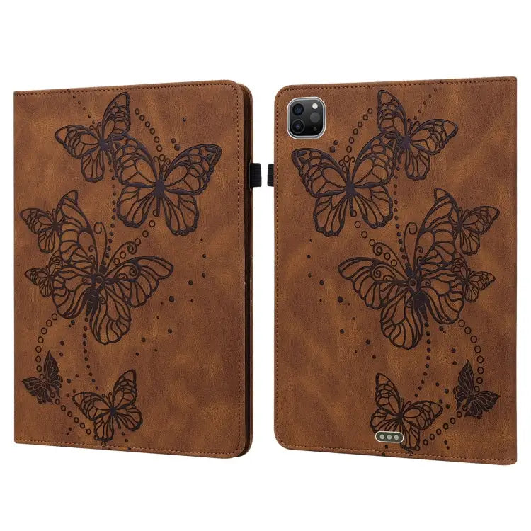 Embossed Butterfly Pattern Horizontal Flip Leather Tablet Case For iPad mini 2024 / mini 6 For iPad Pro 11 2022 / 2021