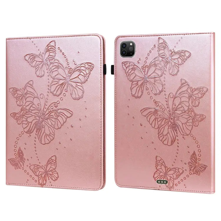 Embossed Butterfly Pattern Horizontal Flip Leather Tablet Case For iPad mini 2024 / mini 6 For iPad Pro 11 2022 / 2021
