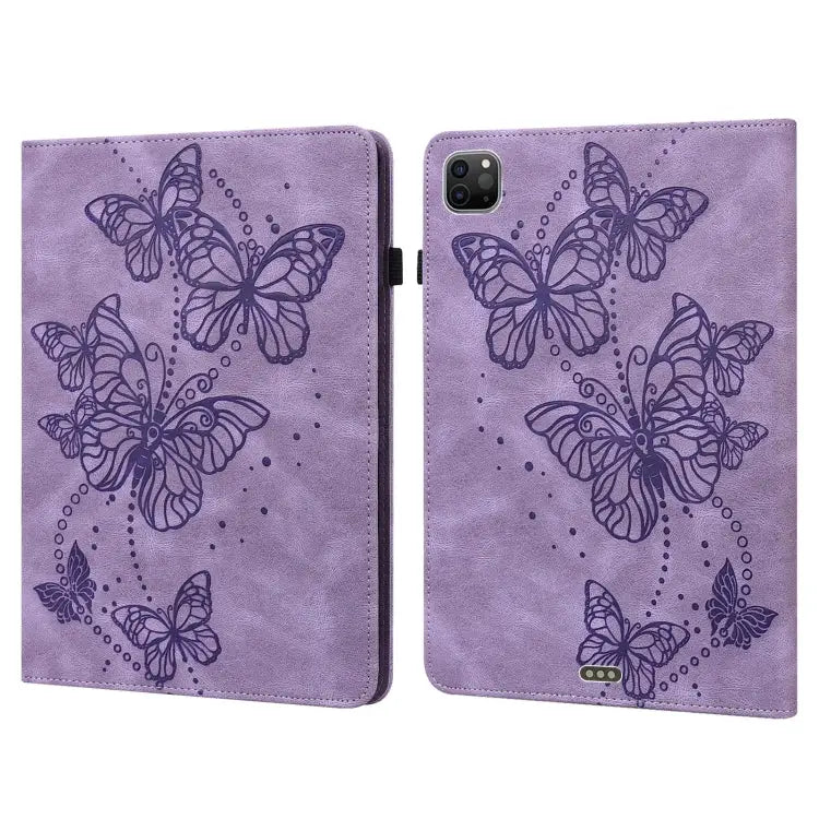Embossed Butterfly Pattern Horizontal Flip Leather Tablet Case For iPad mini 2024 / mini 6 For iPad Pro 11 2022 / 2021