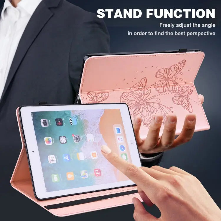 Embossed Butterfly Pattern Horizontal Flip Leather Tablet Case For iPad 9.7 (2018/2017) / Air 2 / Air - Apple