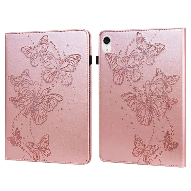 Embossed Butterfly Pattern Horizontal Flip Leather Tablet Case For iPad mini 2024 / mini 6 For iPad Pro 11 2022 / 2021