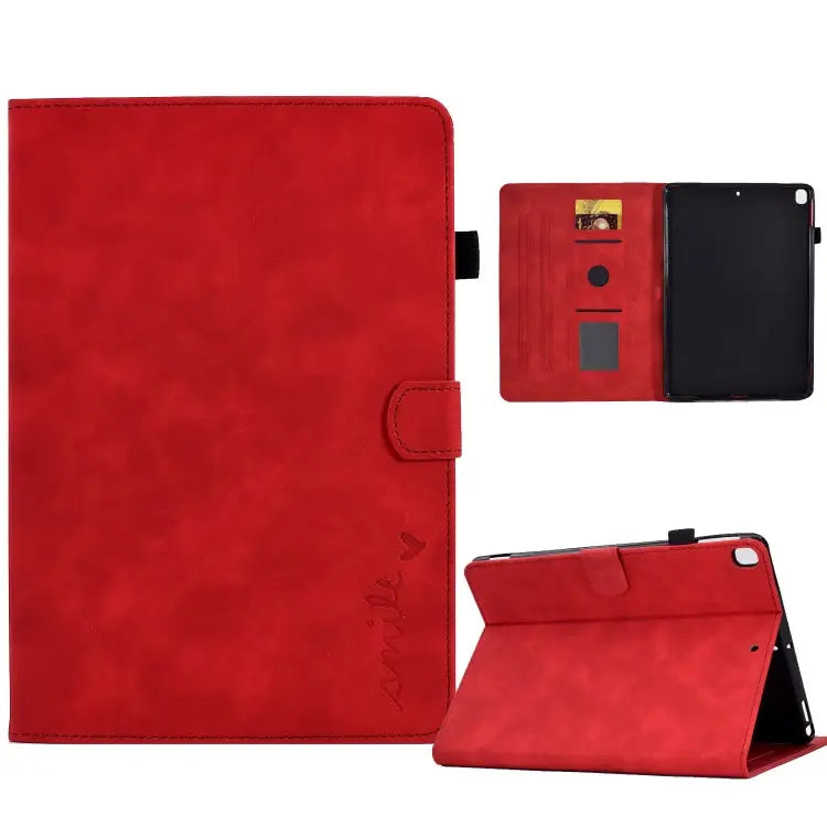Embossed Smile Flip Tablet Leather Smart Case For iPad 10.2 / Air 10.5 2019 For iPad Air 2022 / 2020 10.9 For iPad mini