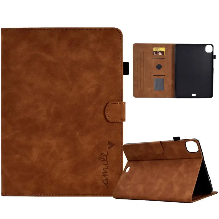 Embossed Smile Flip Tablet Leather Smart Case For iPad 10.2 / Air 10.5 2019 For iPad Air 2022 / 2020 10.9 For iPad mini