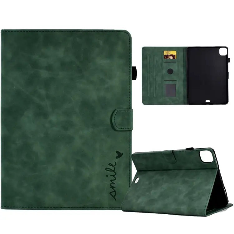 Embossed Smile Flip Tablet Leather Smart Case For iPad 10.2 / Air 10.5 2019 For iPad Air 2022 / 2020 10.9 For iPad mini
