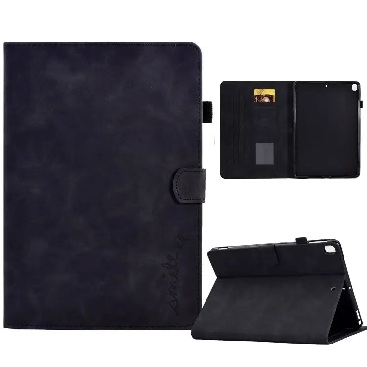 Embossed Smile Flip Tablet Leather Smart Case For iPad 10.2 / Air 10.5 2019 For iPad Air 2022 / 2020 10.9 For iPad mini