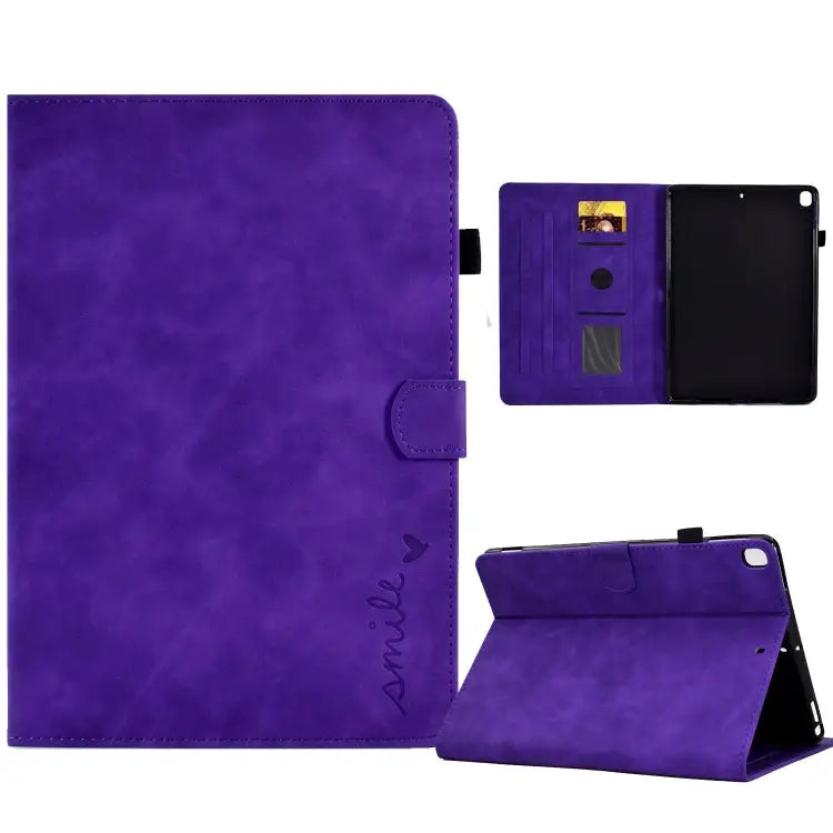 Embossed Smile Flip Tablet Leather Smart Case For iPad 10.2 / Air 10.5 2019 For iPad Air 2022 / 2020 10.9 For iPad mini