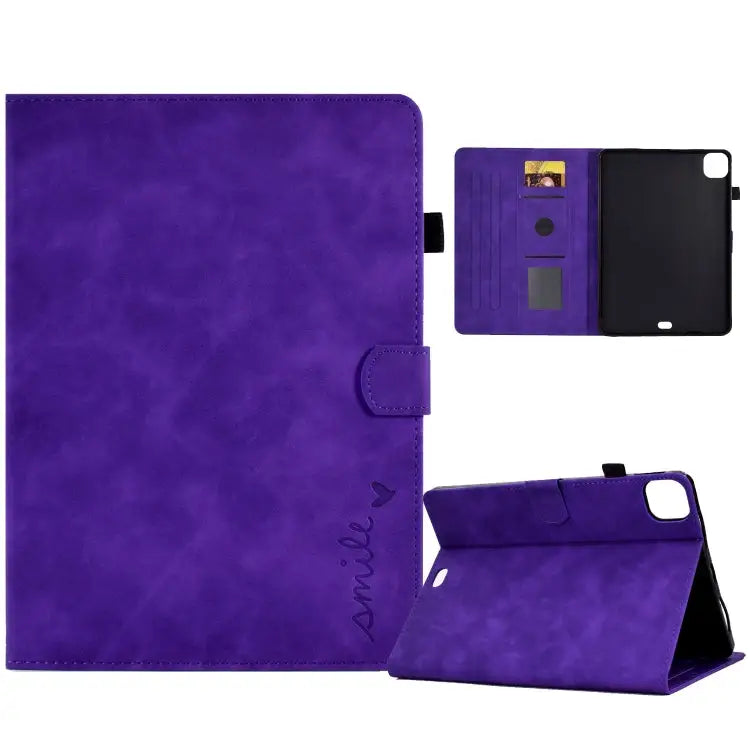 Embossed Smile Flip Tablet Leather Smart Case For iPad 10.2 / Air 10.5 2019 For iPad Air 2022 / 2020 10.9 For iPad mini