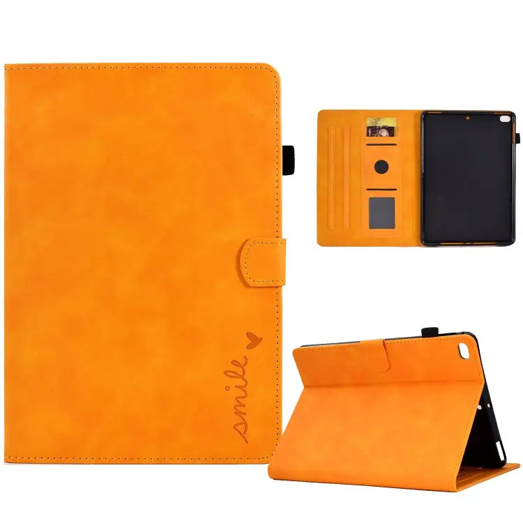 Embossed Smile Flip Tablet Leather Smart Case For iPad 10.2 / Air 10.5 2019 For iPad Air 2022 / 2020 10.9 For iPad mini
