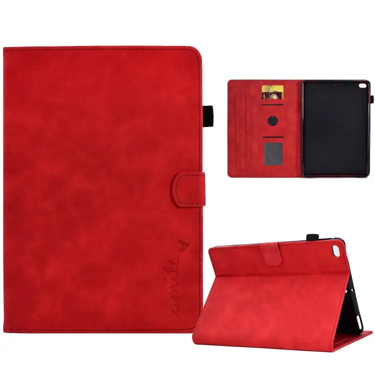 Embossed Smile Flip Tablet Leather Smart Case For iPad 10.2 / Air 10.5 2019 For iPad Air 2022 / 2020 10.9 For iPad mini