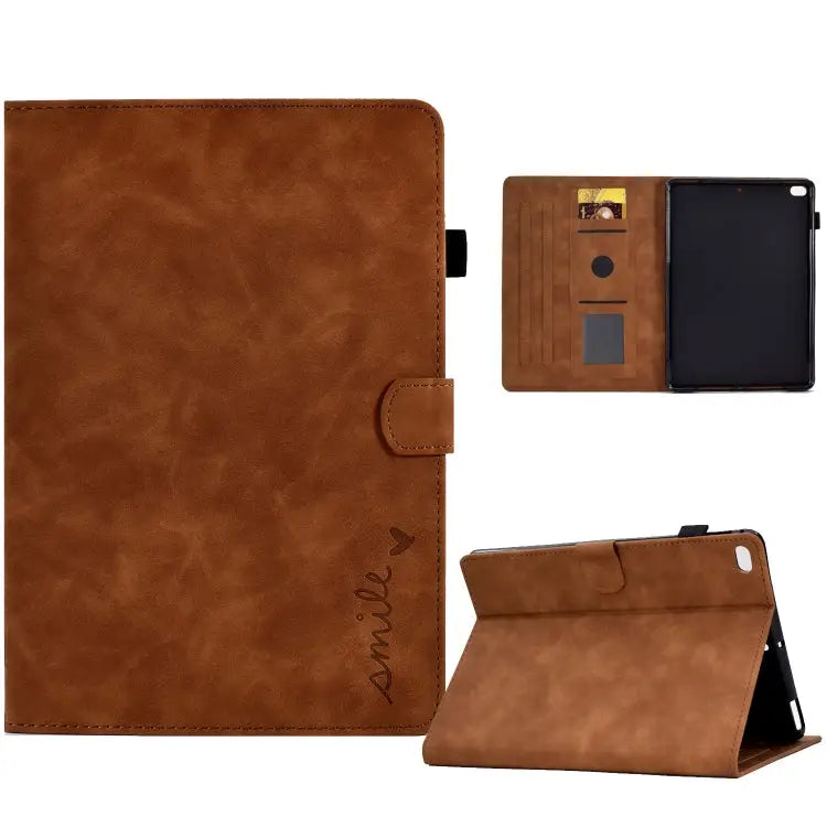 Embossed Smile Flip Tablet Leather Smart Case For iPad 10.2 / Air 10.5 2019 For iPad Air 2022 / 2020 10.9 For iPad mini