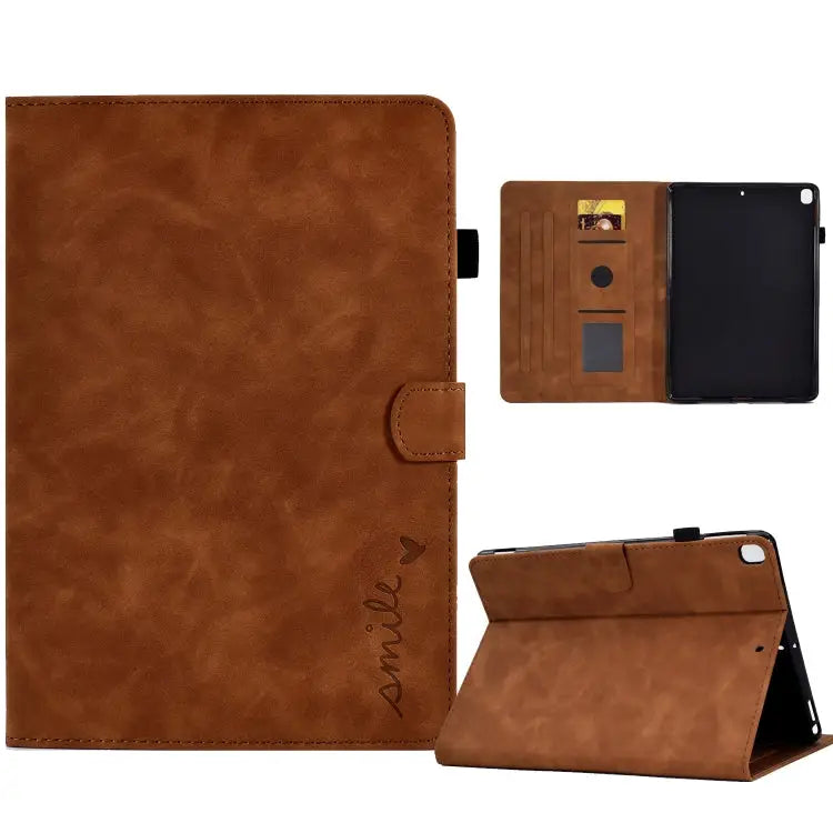 Embossed Smile Flip Tablet Leather Smart Case For iPad 10.2 / Air 10.5 2019 For iPad Air 2022 / 2020 10.9 For iPad mini