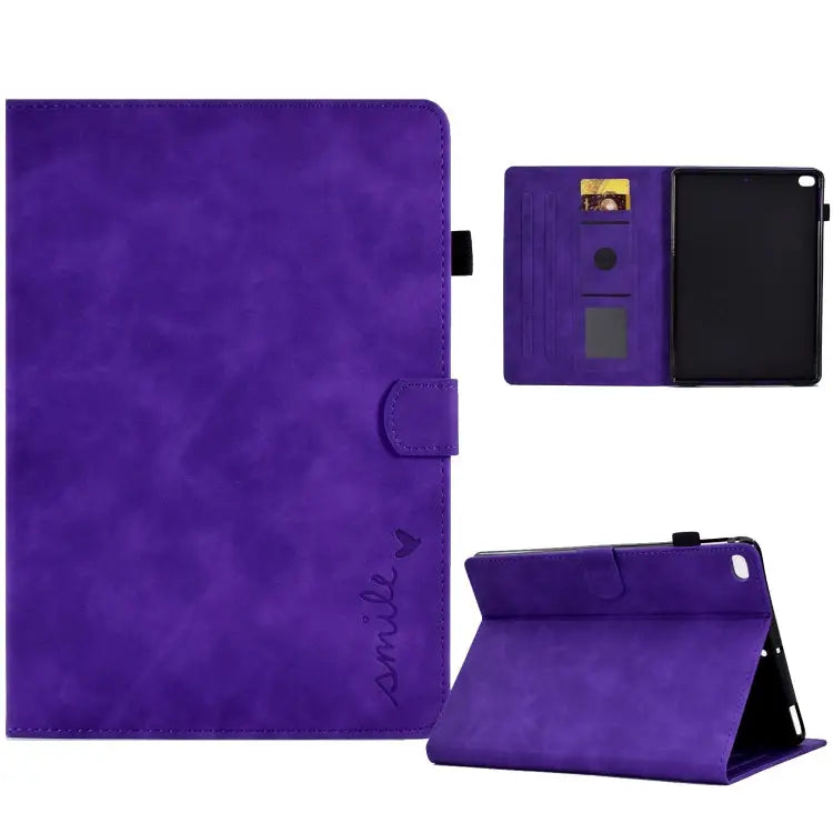 Embossed Smile Flip Tablet Leather Smart Case For iPad 10.2 / Air 10.5 2019 For iPad Air 2022 / 2020 10.9 For iPad mini