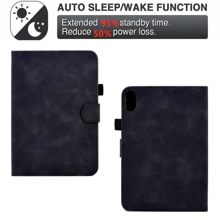 Embossed Smile Flip Tablet Leather Smart Case For iPad 10th Gen 10.9 2022 - Apple Accessories