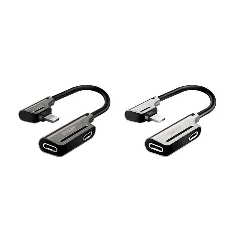 ENKAY ENK-AT102 8 Pin to 8 Pin Charging + 8 Pin Audio Interfaces Charging and Listening to Songs Zinc Alloy Adapter