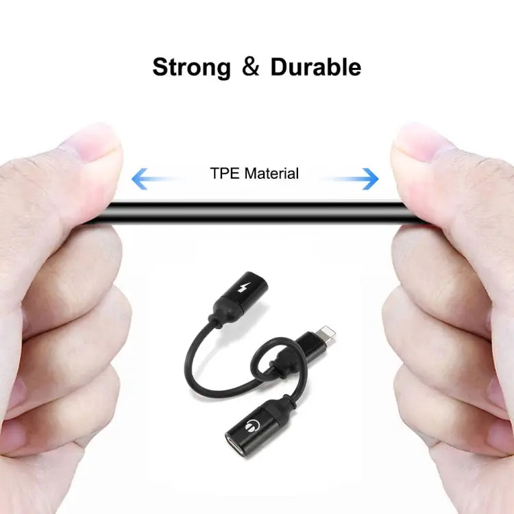 ENKAY ENK-AT104 8 Pin to Dual 8 Pin Charging Listen to Songs Aluminum Alloy Adapter Conversion Cable - Apple Accessories