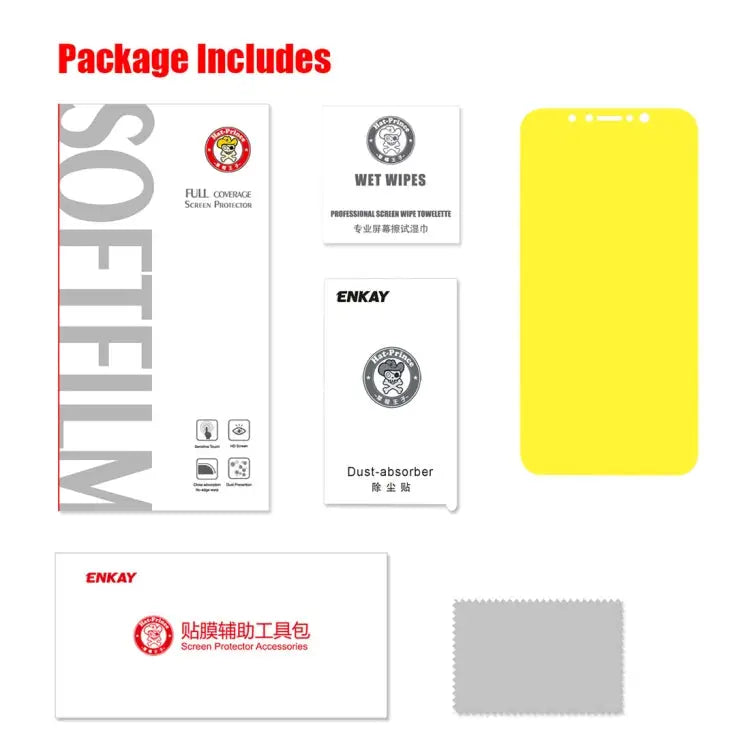 ENKAY Hat-Prince 0.1mm 3D Full Screen Protector Explosion-proof Hydrogel Film for iPhone XS TPU + TPE + PET Material