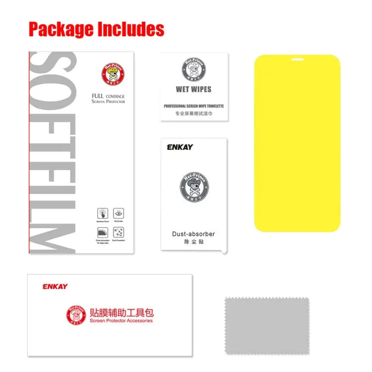 ENKAY Hat-Prince 0.1mm 3D Full Screen Protector Explosion-proof Hydrogel Film for iPhone XS Max TPU + TPE + PET