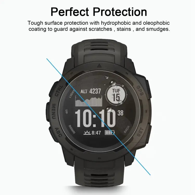 ENKAY Hat-Prince 0.2mm 9H 2.15D Curved Edge Tempered Glass Film for Garmin Instinct Intelligent Sports Watch 1 PCS