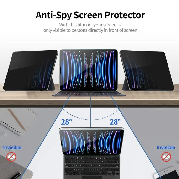 ENKAY Hat-Prince 0.33mm 28 Degrees Anti-peeping Privacy Tempered Glass Film For iPad mini 6 / mini 2024 For iPad Air 11