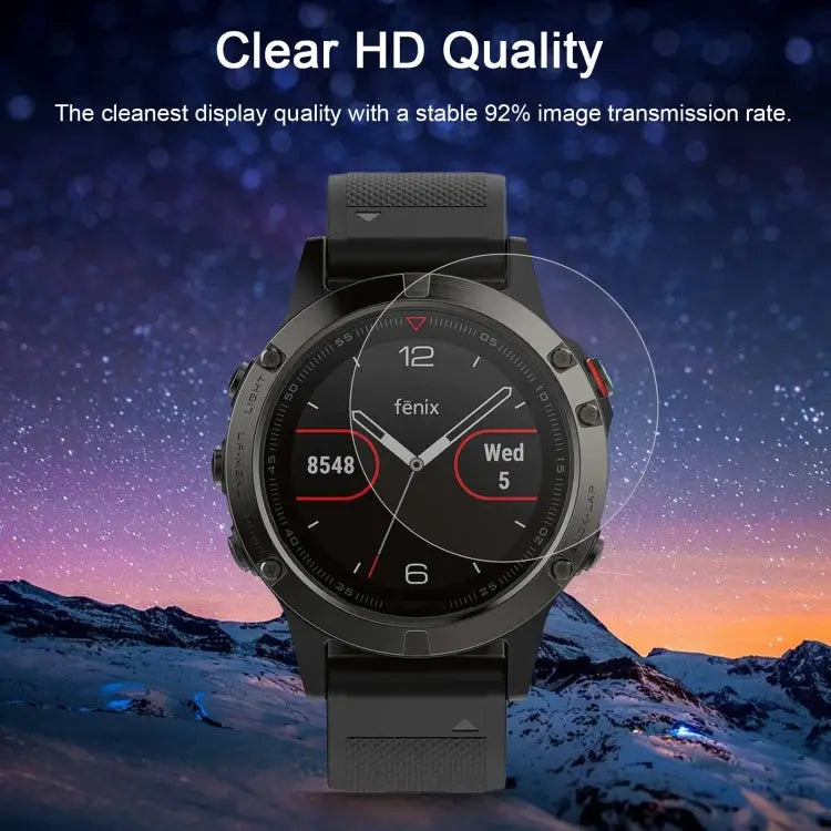 ENKAY Hat-Prince for Garmin Fenix 5 Smart Watch 0.2mm 9H Surface Hardness 2.15D Curved Edge Tempered Glass Film