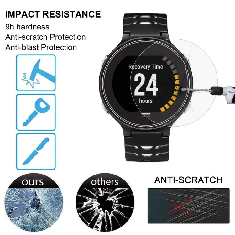 ENKAY Hat-Prince for Garmin Forerunner 630 Smart Watch 0.2mm 9H Surface Hardness 2.15D Curved Edge Tempered Glass Film