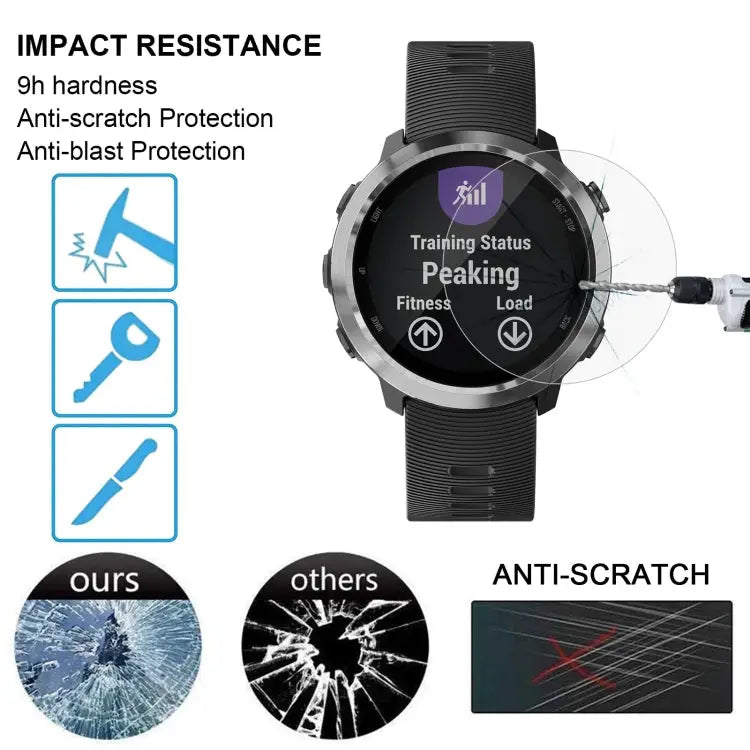 ENKAY Hat-Prince for Garmin Forerunner 645 0.2mm 9H Surface Hardness 2.15D Curved Edge Tempered Glass Screen Protector
