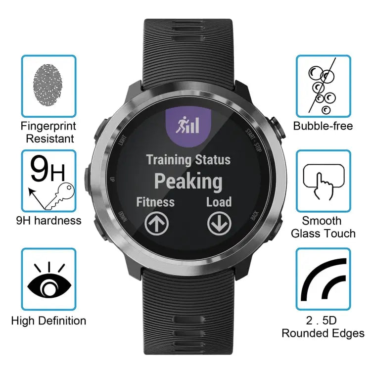 ENKAY Hat-Prince for Garmin Forerunner 645 0.2mm 9H Surface Hardness 2.15D Curved Edge Tempered Glass Screen Protector