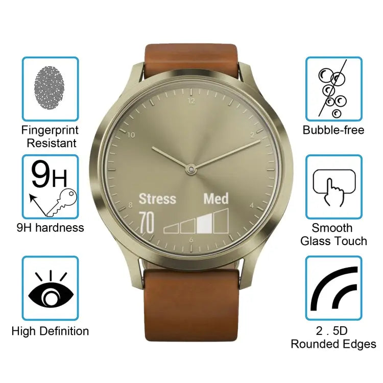 ENKAY Hat-Prince for Garmin Vivomove HR Smart Watch 0.2mm 9H Surface Hardness 2.15D Explosion-proof Tempered Glass
