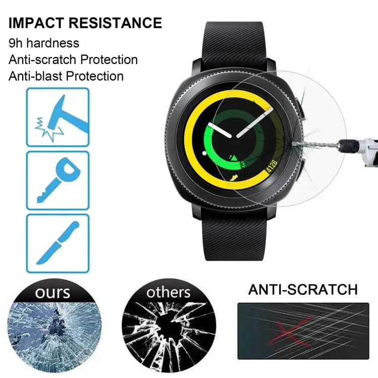 ENKAY Hat-Prince for Samsung Gear Sport Smart Watch 0.2mm 9H Surface Hardness 2.15D Explosion-proof Tempered Glass